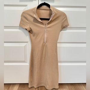 Blush Mark tan tight fitting mini dress XS